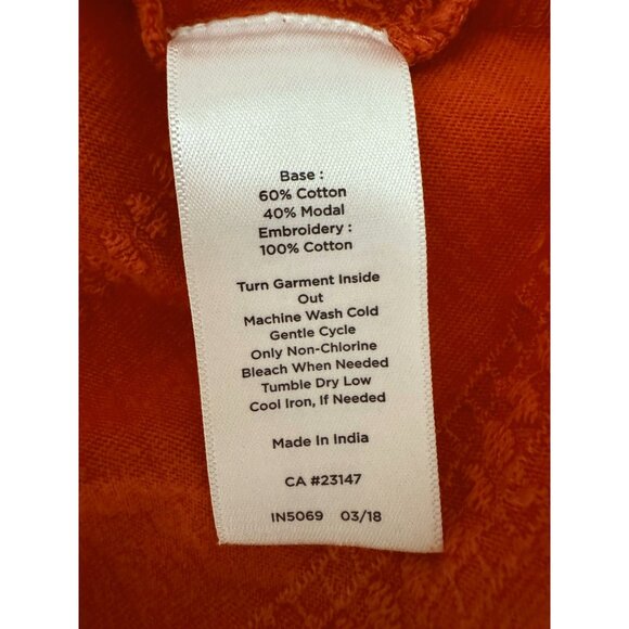 Talbots Bright Coral Cotton-Blend Textured Midi Dress Size 2X 18 20 Plus Size - Picture 7 of 7